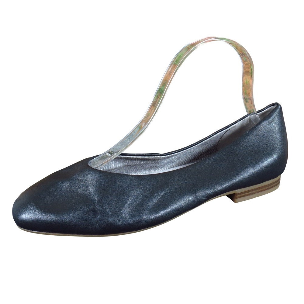 Com+Sens Delidda Women Ballet Flat Size 8.5 Professional Work Wear Black Leather